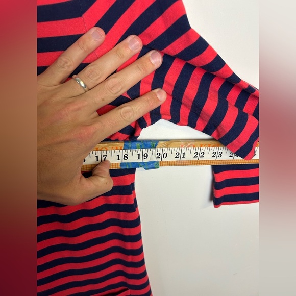 Lilly Pulitzer Size M Striped Midi Shirt Dress Stretch Pockets 3/4 Sleeve Summer - Picture 6 of 12